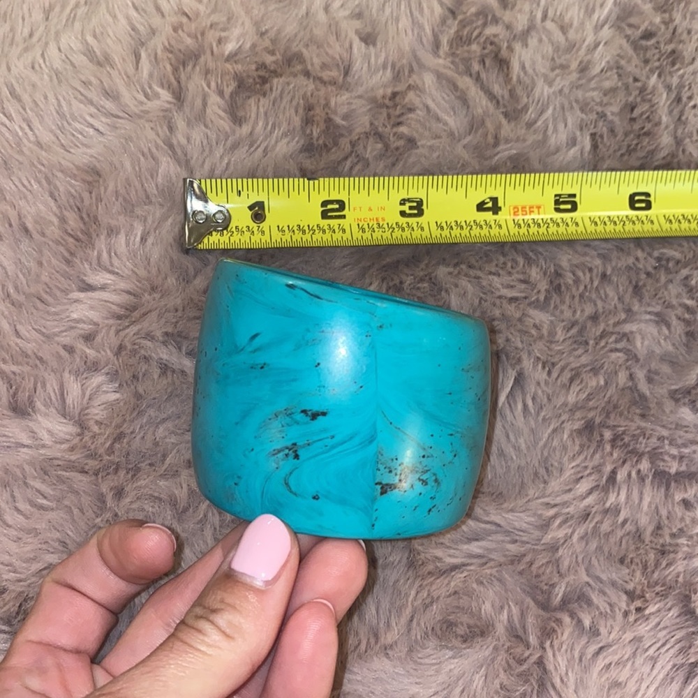 Turquoise bracelet bangle thick 3 inch fashion jewelry boho chic bright colors​ - Picture 8 of 8